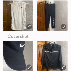 4Piece NIKE Just Do It Leggings/cap🧢 w tank & jacket M